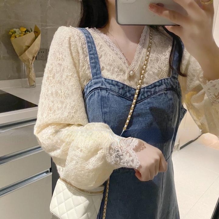 Đầm yếm denim thời trang xuân hè dành cho nữ