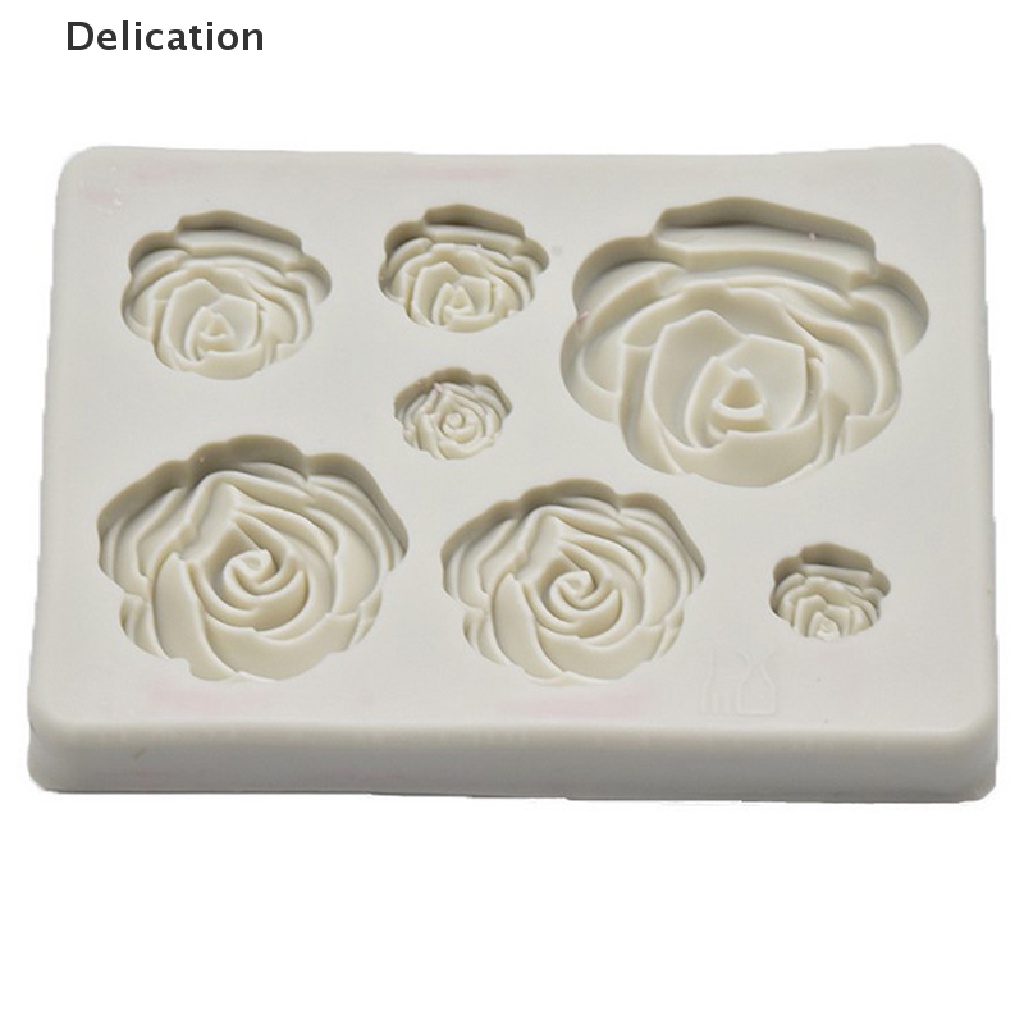 Khuôn làm bánh bằng silicon tạo hình hoa hồng 3D nhiều kích thước