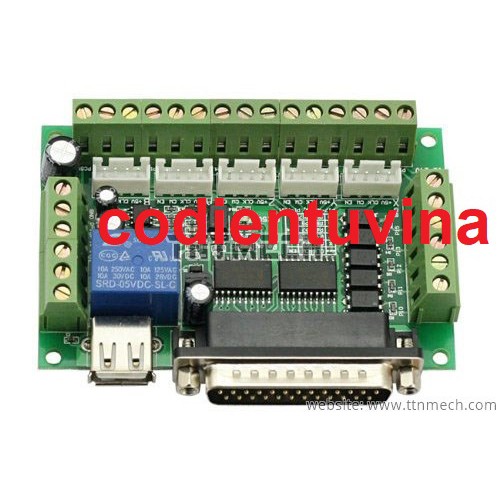 Mạch CNC BOB Mach3 LPT ( Mạch 5 Axis Breakout Board Mach3) Có Kèm Cáp USB