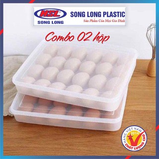 Combo 02 hộp nhựa đựng trứng 24 quả songlong plastic 🚨🚨🚨siêu rẻ !!! rẻ nhất🚨🚨🚨 khay nhựa đựng trứng trong tủ lạnh 24 quả