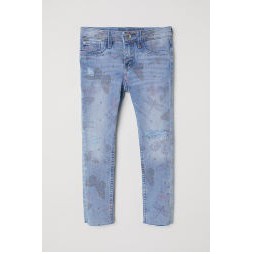 Quần bò skinny in chìm cánh bướm dễ thương bé gái của H&amp;M - Nhật Bản