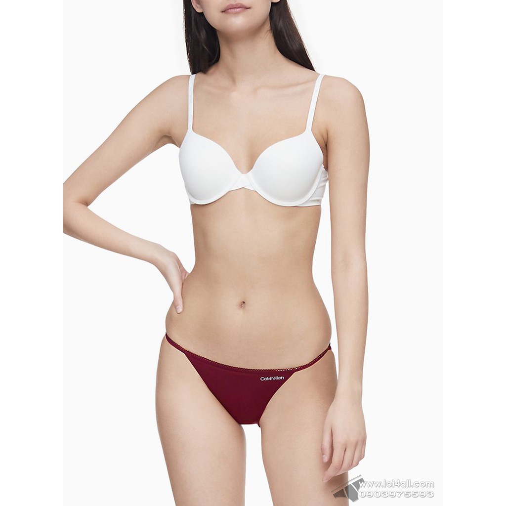 [CHÍNH HÃNG] Quần lót nữ Calvin Klein QP1512O Logo Cotton String Bikini Maraschino