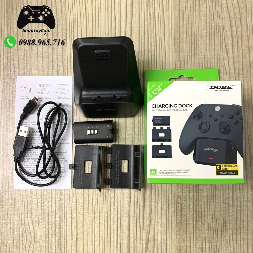 Bộ Pin Sạc Và Lắp Cho Tay Cầm Xbox One S / Xbox One X Controller Hàng Chính Hãng DOBE TYX-0608 | TOP BÁN CHẠY