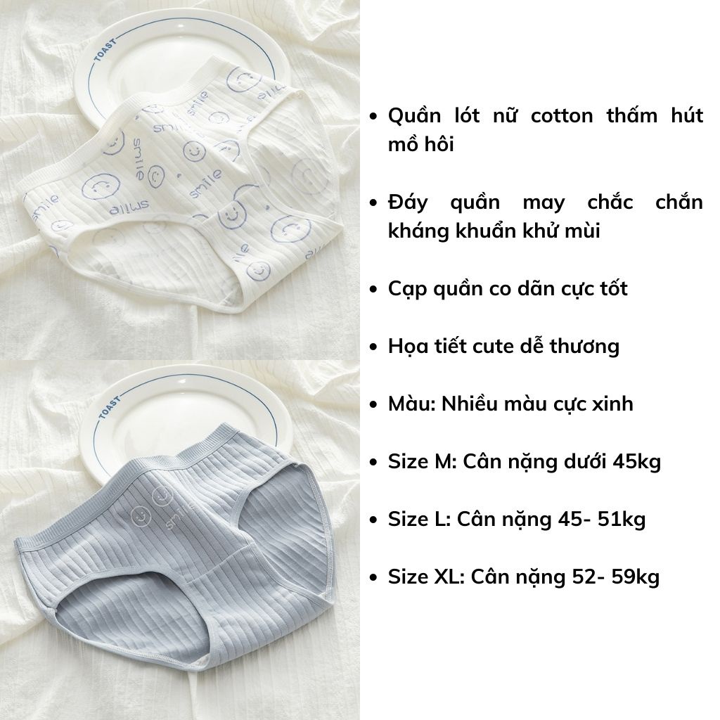 Quần lót nữ cotton kháng khuẩn khử mùi tôn dáng gợi cảm họa tiết cute dễ thương LANIXA L131