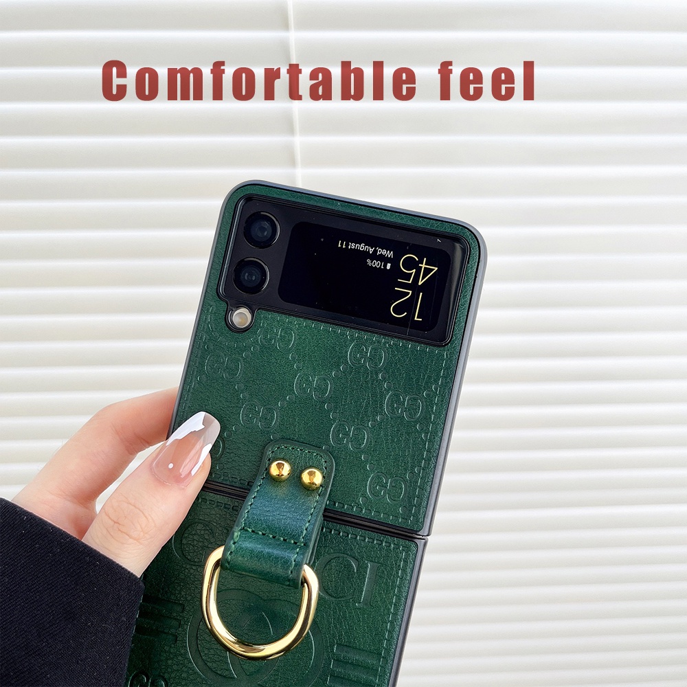 Bao Da Điện Thoại Samsung Z Flip 5 3 4 2 1 Fold 5 4 3 2 Giá Đỡ Nắp Gập Dạng Ví Có Ngăn Đựng Thẻ Họa Tiết Nổi Sang Trọng Cho