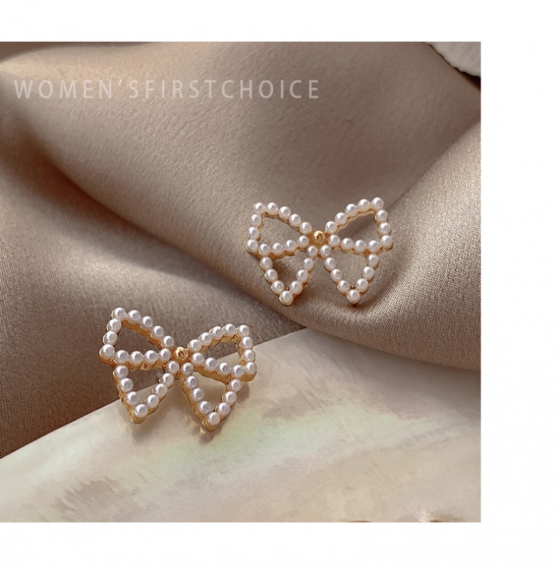 Bông tai hình bướm đính ngọc trai giả thời trang 2023 cho nữ