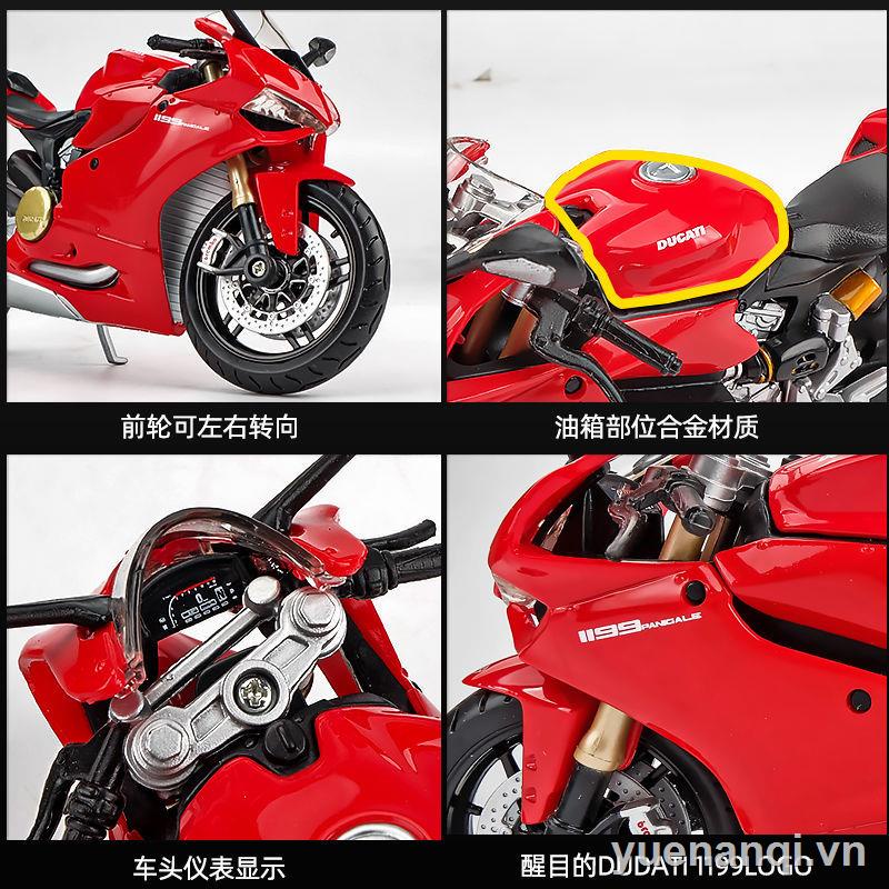 1:12 Ducati Yamaha Kawasaki h2r mô tô đồ chơi trẻ em mô hình mô phỏng trang trí đầu máy xe lửa hợp kim