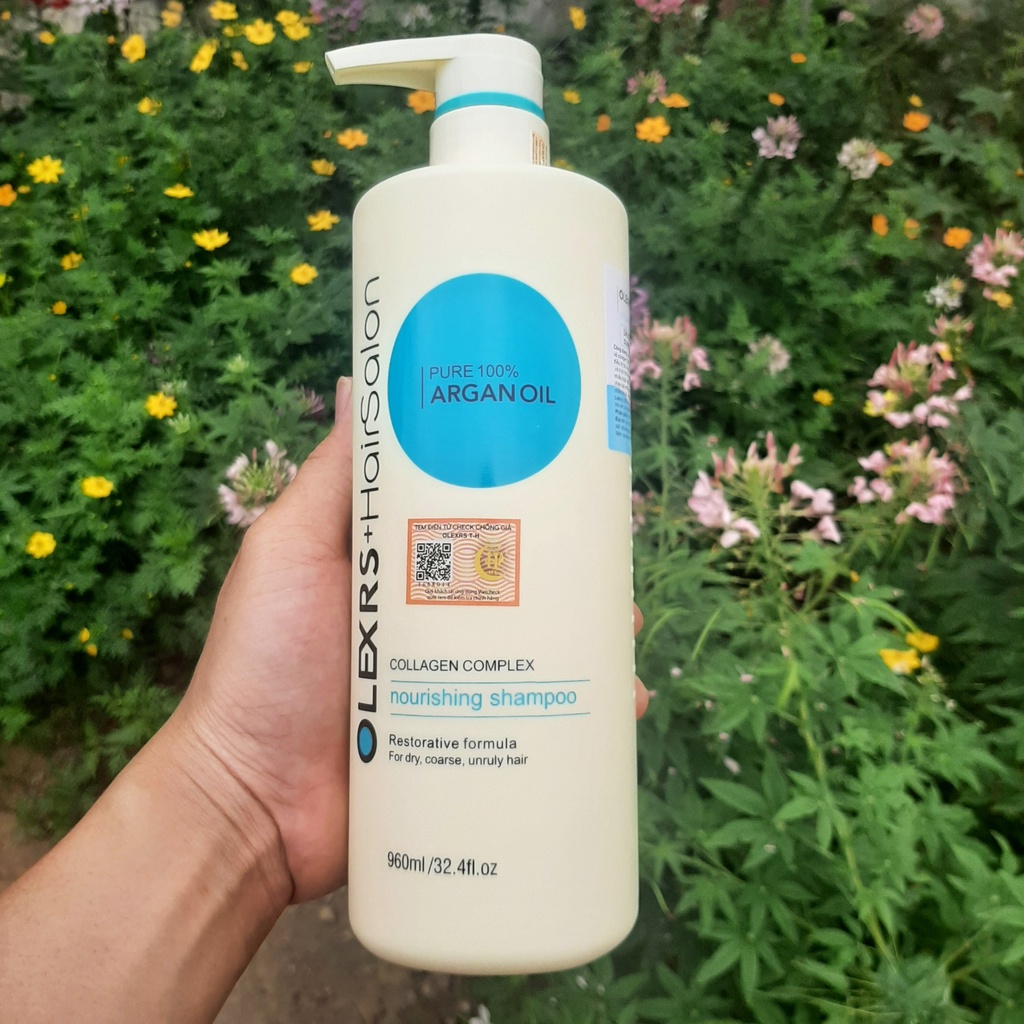 Cặp Dầu Gội Xả Olexrs Argan Oil Collagen Hair Salon 960ml Phục Hồi Tóc Hư Tổn, Khô, Sơ Và Chẻ Ngọn
