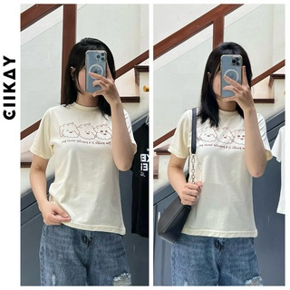 Áo phông nữ babytee hình in cún bông ciikay - áo thun babytee chất cotton cao cấp