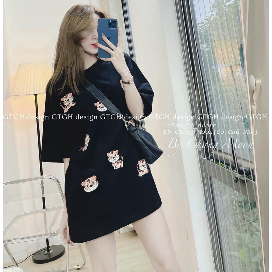 Áo phông cotton khô in hình con h.ổ (kèm ảnh thật)