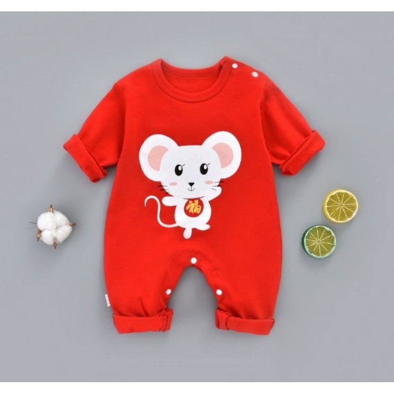 Body Suit Tết Màu Đỏ Cho Bé