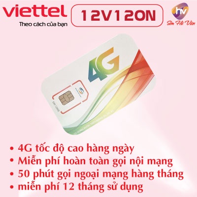 Sim vào mạng 1 năm Viettel V120N truy cập internet tốc độ cao 16 tháng