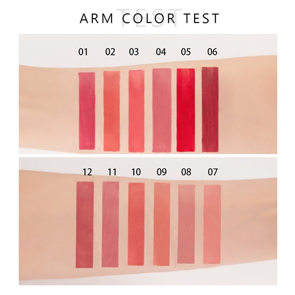 1 Son Môi Dưỡng Ẩm Lâu Phai 12 Màu Sắc Tùy Chọn