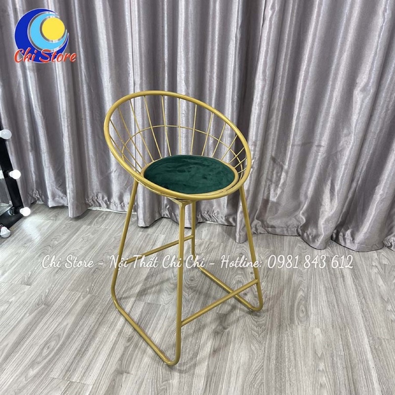 Ghế Decor Quán Cafe, Studio, Ghế Quầy Bar Khung Sắt Sơn Tĩnh Điện Cực Sang Chảnh
