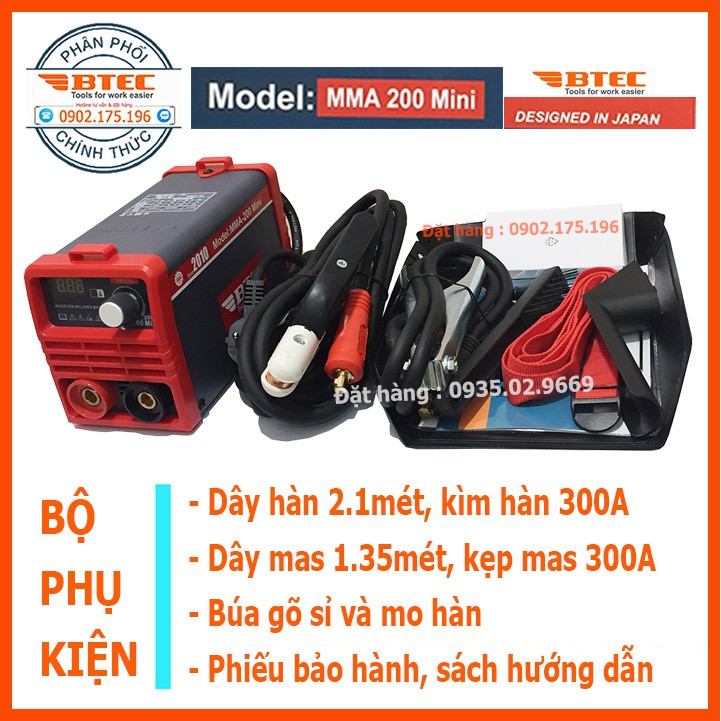 MÁY HÀN ĐIỆN TỬ MINI BTEC MÃ MMA-200MINI ( CHUYÊN DÙNG CHO GIAĐÌNH )