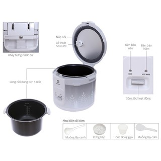 [CHÍNH HÃNG] Nồi Cơm Điện Electrolux ERC3105 - 1.8L