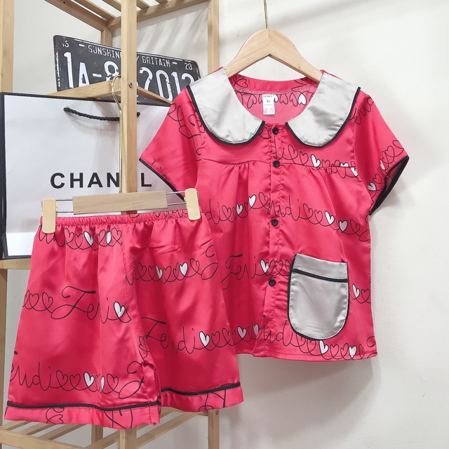 SIZE 20-37kg: bộ pijama lụa hàn cao cấp cho bé trai bé gái - bpld202