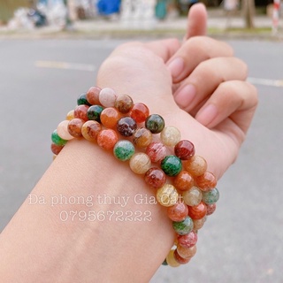 Vòng tay đá ưu linh đa sắc phân tầng vip có kiểm định quấn 3