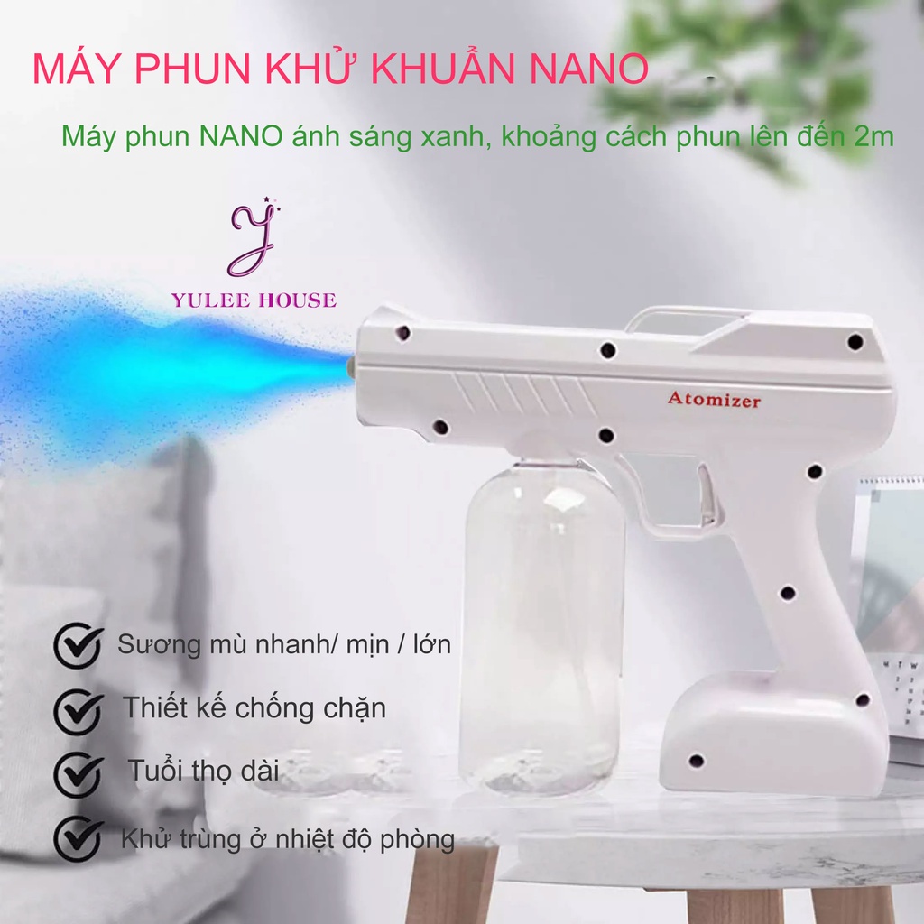 MÁY PHUN KHỬ TRÙNG CÔNG NGHỆ NANO CẦM TAY KHÔNG DÂY 800ML - MÁY KHỬ KHUẨN DIỆT VIRUS - SẠC USB