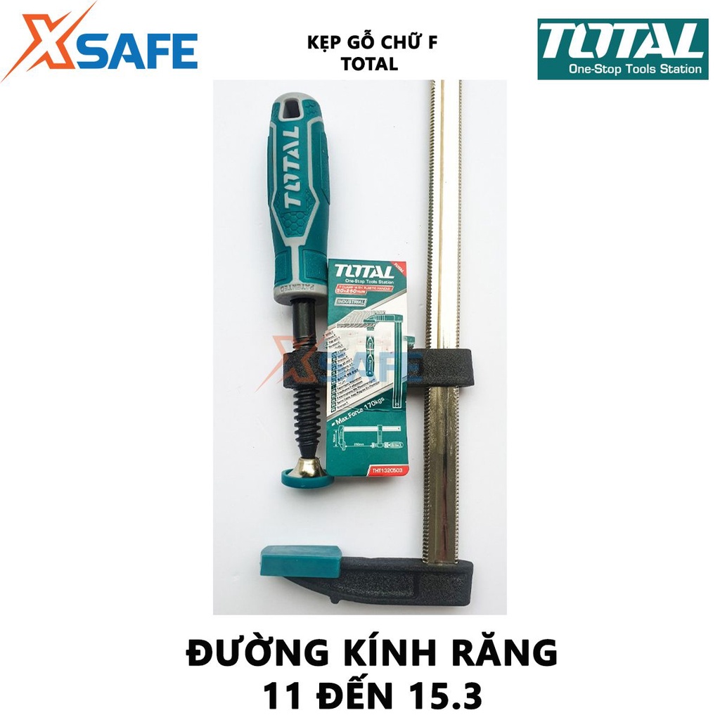 Kẹp gỗ chữ F Total Cảo chữ F thép không gỉ cố định lên bàn thợ mộc, bàn thợ cơ khí [XSAFE]