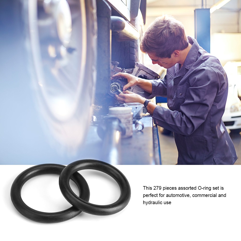 Hộp Ron, gioăng, doang, phom, pon cao su 225 chiếc, 18 kích cỡ