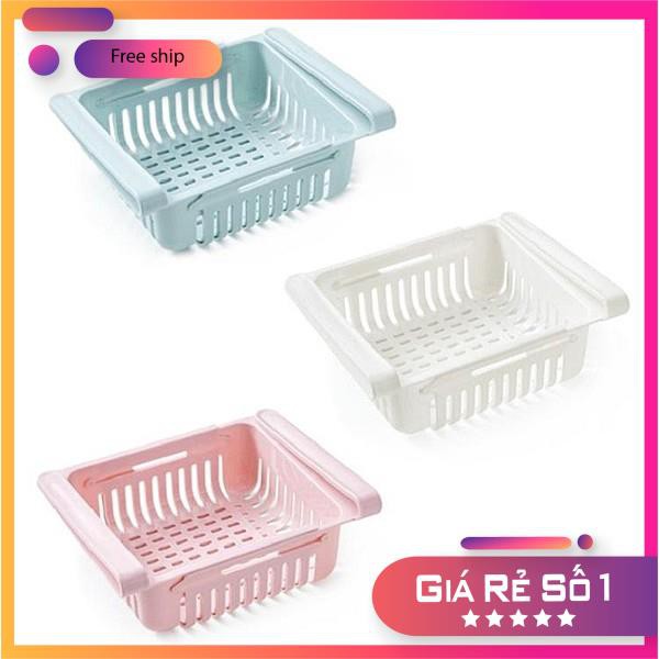 [SIÊU TIỆN LỢI]  Rổ nhựa kẹp tủ lạnh, rổ nhựa kéo giãn D2Store