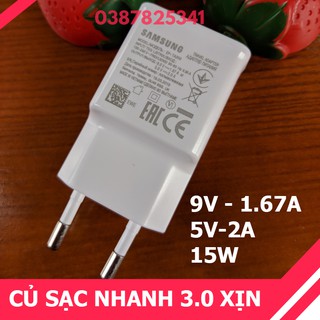 Củ sạc nhanh 3.0 /15W / 9V 1,67A /5V 2A / Fast change 3.0 samsung vào nhanh sạc tốc độ cao