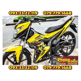 Tem rời sonic 150r dán xe vàng phối đen - tem chuẩn zin