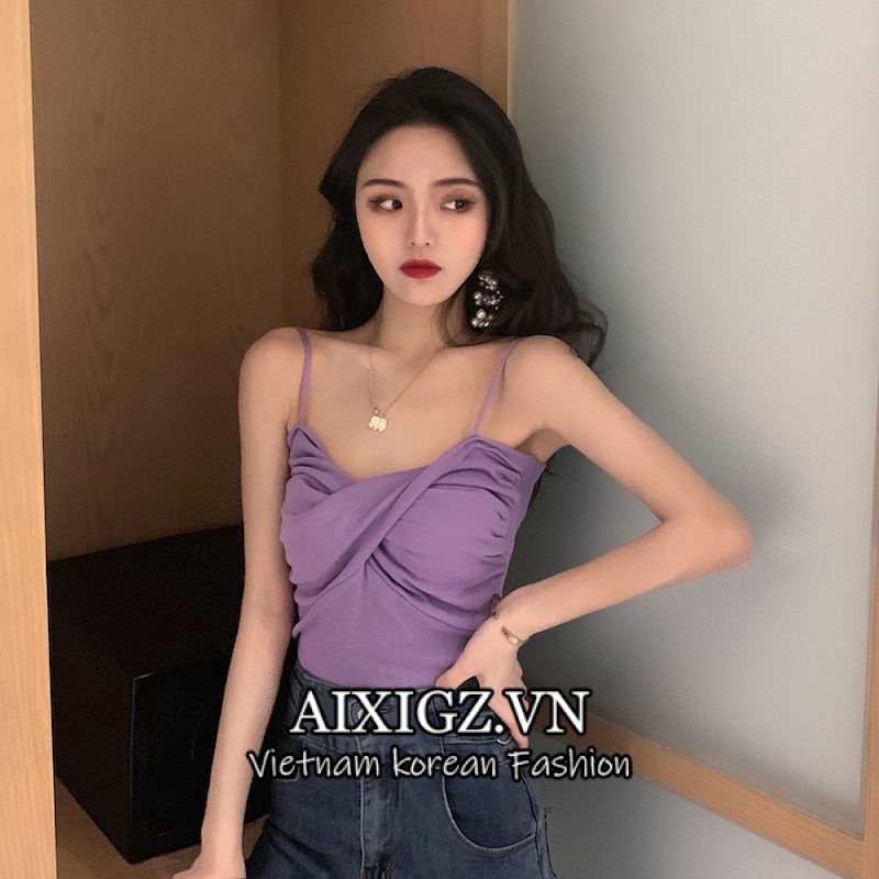 【A & X】 Áo Sơ Mi Đan Màu Tím sexy