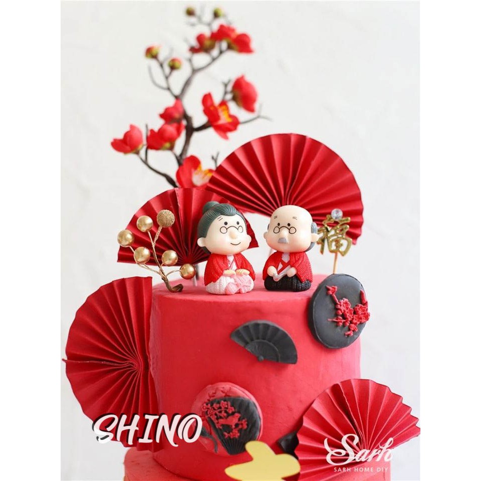 Topper/ Que cắm hình quạt giấy