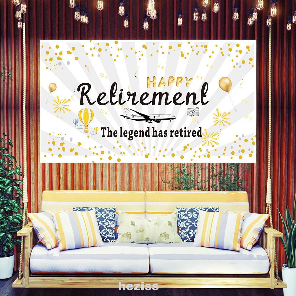 Banner Họa Tiết Chữ Happy Retirement Chống Mài Mòn Có Thể Gấp Gọn Và Giặt Rửa