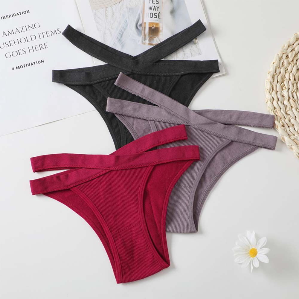 Quần lót dây đan chéo bằng polyester mềm mại thoải mái thoáng khí gợi cảm nhiều màu sắc cho nữ