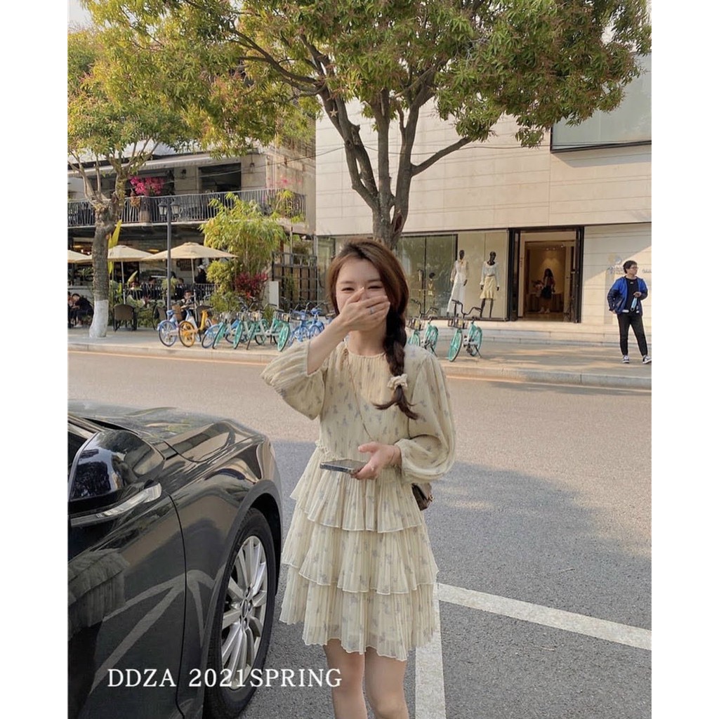 🎁🎁 Đầm tầng hoa nhí xếp ly