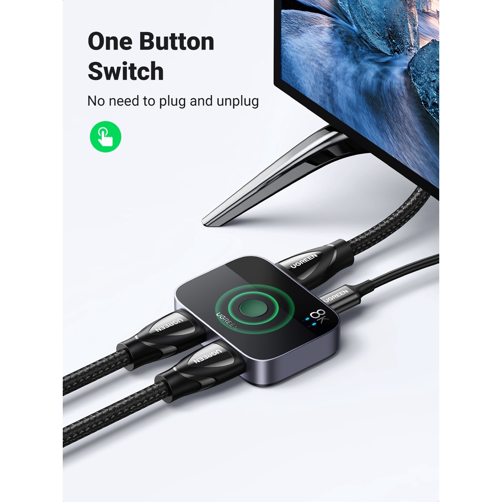 Bộ chuyển đổi Ugreen HDMI 2.1 8K @ 60Hz 2 trong 1 hỗ Trợ 3D CEC HDR 48Gbps 4K @ 120Hz cho PS5/ PS4 Xbox chất lượng cao