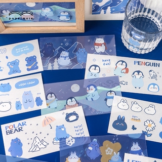 Hình Dán Trang Trí Nhật Ký Màu Xanh Dương