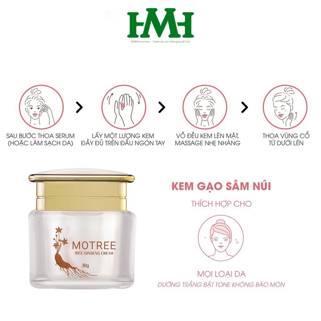 [Chính hãng Motree] Kem dưỡng da ban đêm - Cấy trắng Men Gaọ + Sâm Núi | BigBuy360 - bigbuy360.vn