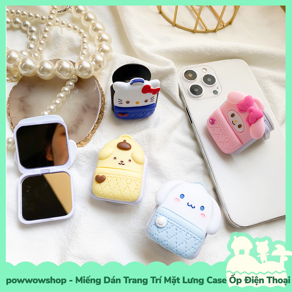 [Sẵn VN - Hỏa Tốc] Miếng Dán Bật Gương Mini DIY 3M Tay Vịn Trang Trí Mặt Lưng Ốp Điện Thoại Nhân Vật Hoạt Hình Sanrio