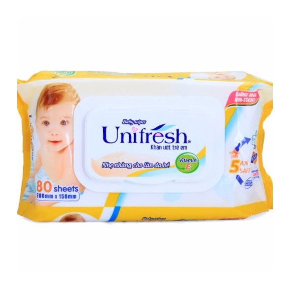 Combo 12 Khăn ướt Unifresh Vitamin E 80 miếng