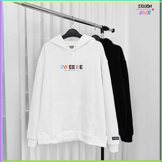 [TẶNG TẤT THỂ THAO]ÁO KHOÁC HOODIE SWEETIE DÀI TAY TRẮNG ĐEN SAIGONCOLOR