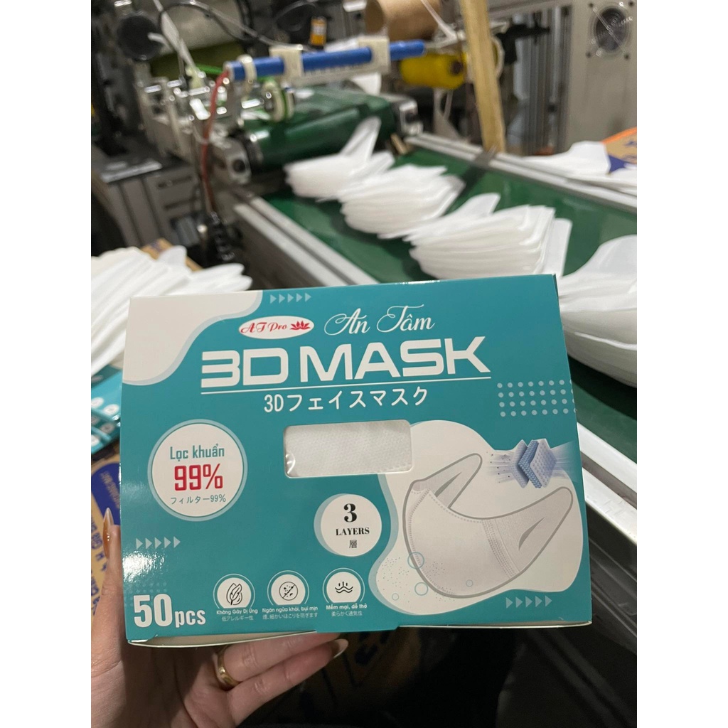 Khẩu trang 3D Mask An Tâm, kháng khuẩn, chống bụi mịn PM 2.5