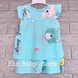 Bộ lanh/ tole loại 1 cho bé gái 14-23kg
