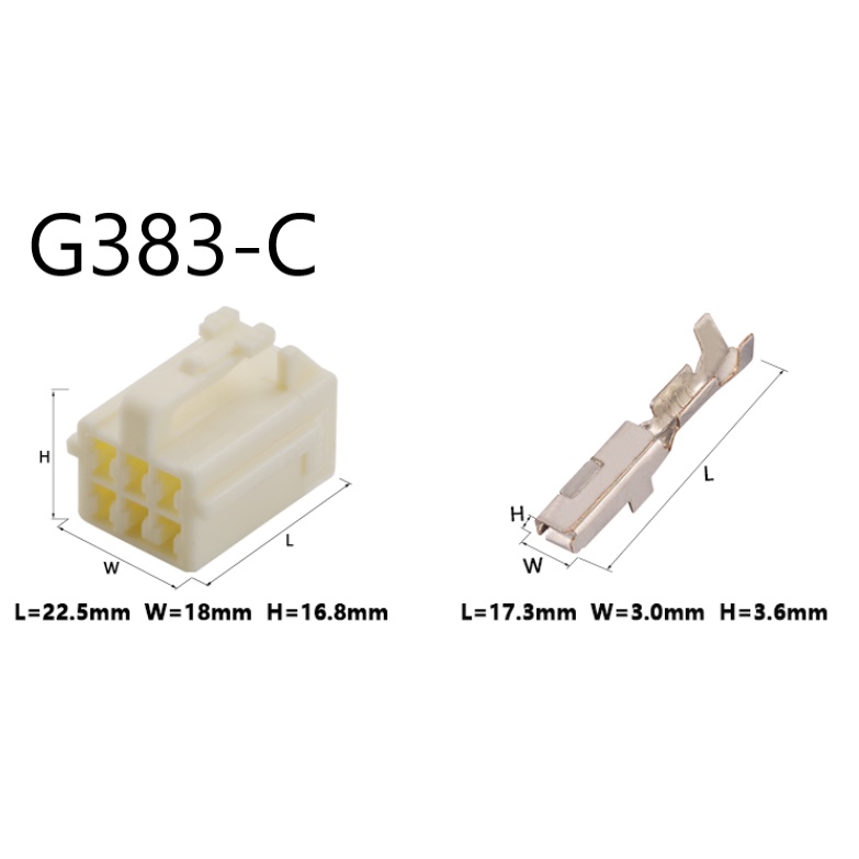 G383-Giắc cắm đầu nối kết nối xe hơi đầu nối dây nịt 6 lỗ 2.2mm