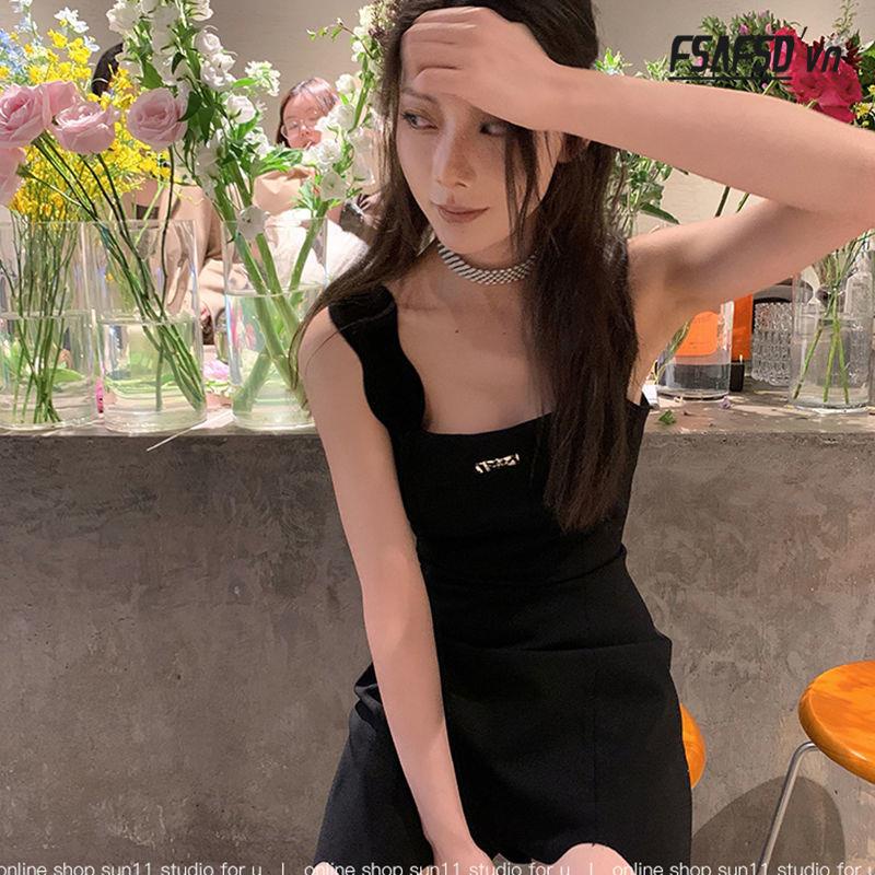 Đầm Đen Nhấn Eo Tôn Dáng Thời Trang Cho Nữ