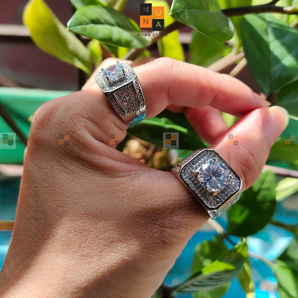 Nhẫn nam nhẫn bạc 925 có gắn đá nhân tạo thời trang DN1102