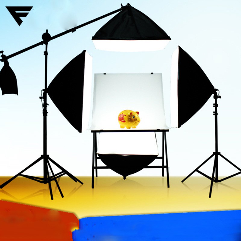 Đèn Chụp Ảnh Sản Phẩm, Bộ Đèn Studio, quay phim, Livestream chuyên nghiệp, chân đèn cao 2m kèm Softbox 50x70cm