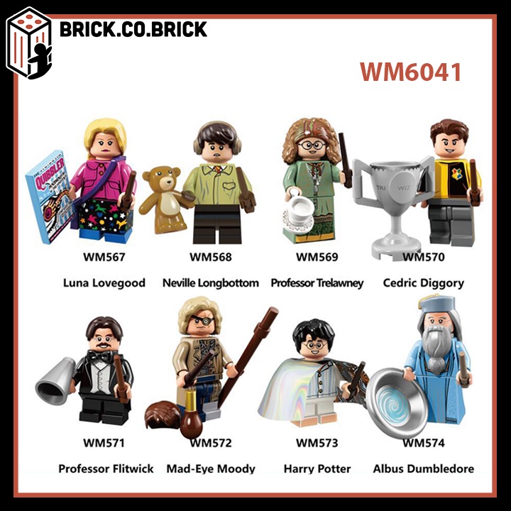 Combo Harry Potter Minifigure Xếp Hình Phù Thủy Dumbledore Hermione Đồ Chơi Lắp Ráp