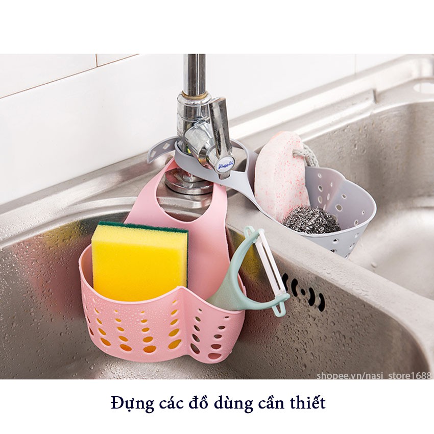 Giỏ đựng đồ nhà bếp, nhà tắm đa năng, có quai treo tiện dụng, đúc bằng nhựa dẻo bền chắc