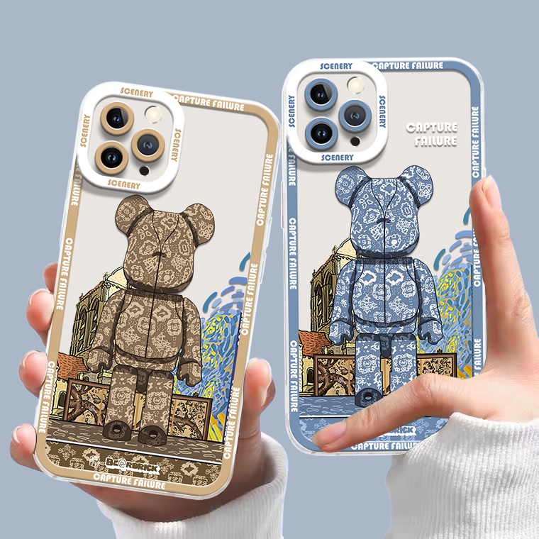 Ốp Điện Thoại Silicon TPU Mềm Trong Suốt Hình Gấu Dễ Thương Chống Sốc Cho IPhone 13 12 Pro Max 11 XS XR X 8 7 6S +