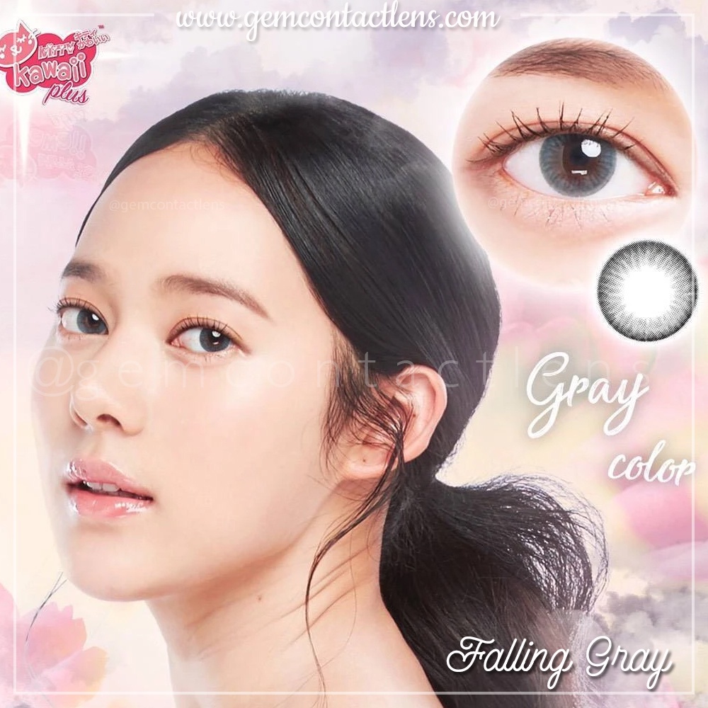 Áp Tròng Giãn Nhẹ FALLING GRAY - Ẩm Cao 55% - HSD 6 Tháng, Có Lệch, Lens Xám Tự Nhiên Đeo Hàng Ngày Phù Hợp Mắt Nhạy Cảm