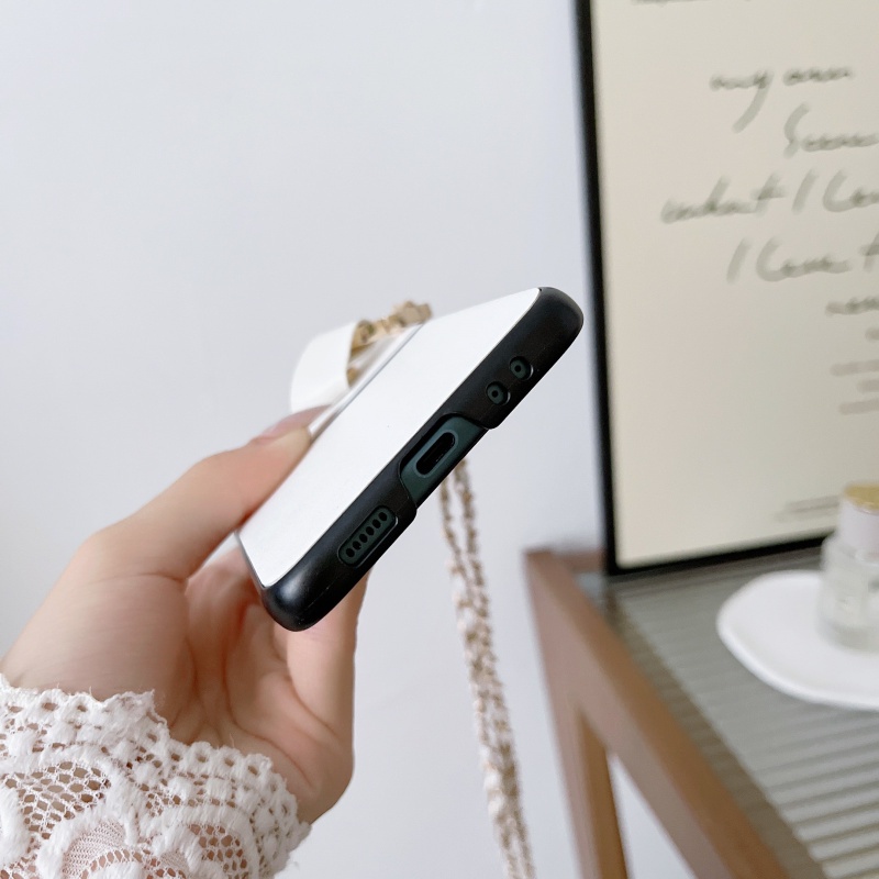 Ốp Điện Thoại Da Nắp Gập Cứng Chống Sốc Có Dây Đeo Dài Đính Nơ Cho Samsung Galaxy Z Flip 3 4
